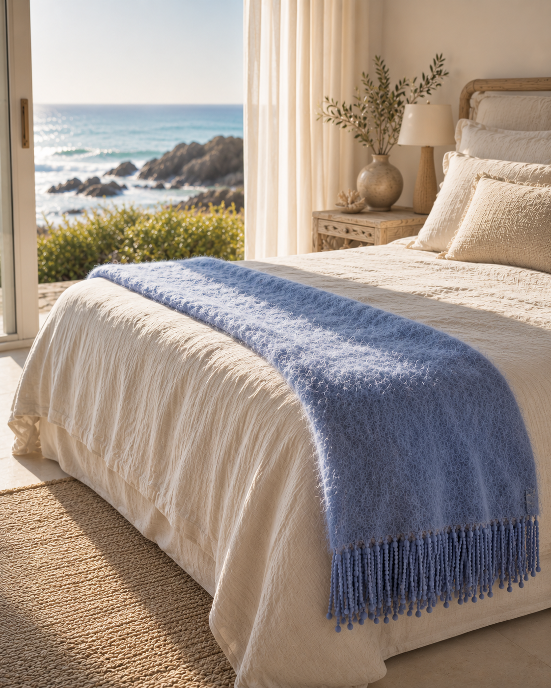 Azure Mohair Throw