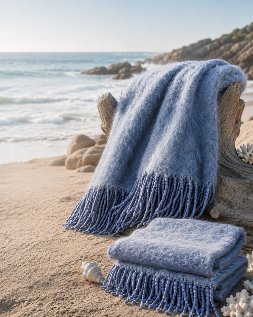 Azure Mohair Throw