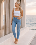 Fitted Skywash Blue Jeans